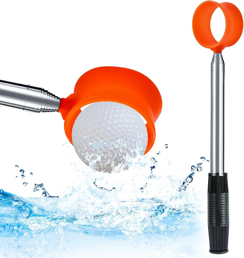 Nogcay Golf Ball Retriever for Water Telescopic, 9Ft/12Ft Stainless Steel Ball Retriever Tool Golf Ball Grabber - Image 1